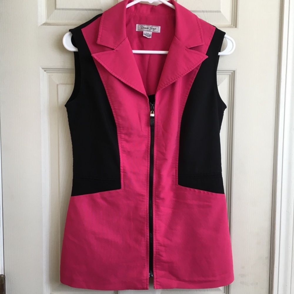 80s vintage zip up vest blouse